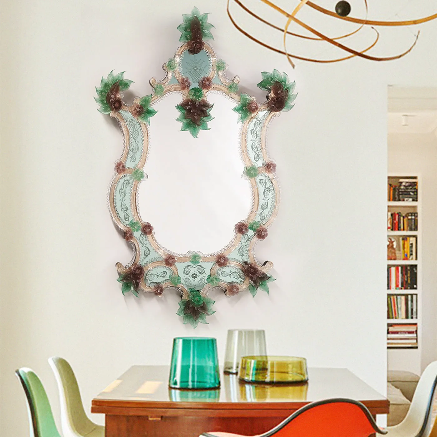 London Venetian Wall Mirror in Murano Glass