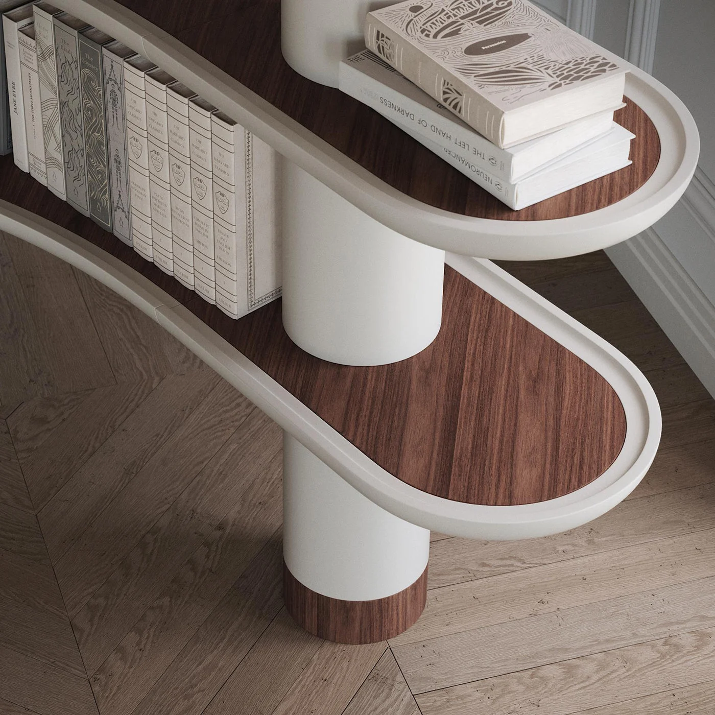 MINA A140 Greige Bookcase