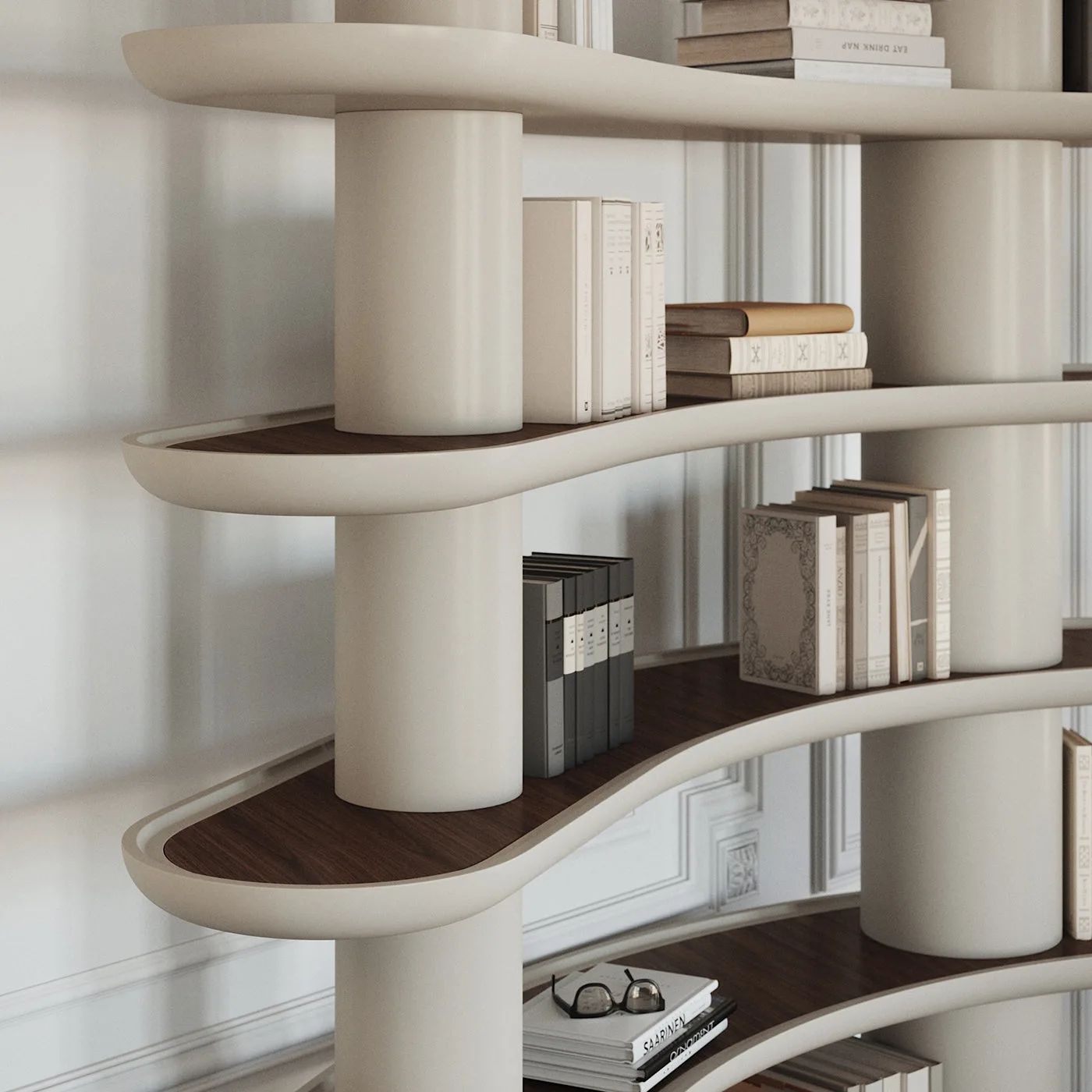 MINA A140 Greige Bookcase