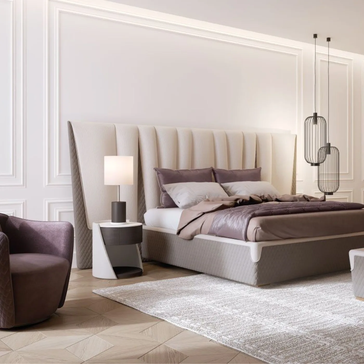 Majestic Upholstered Square Fabric Pouf