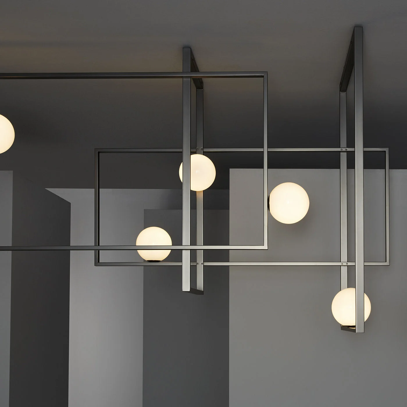 Matte Black Nickel Mondrian Statement Chandelier