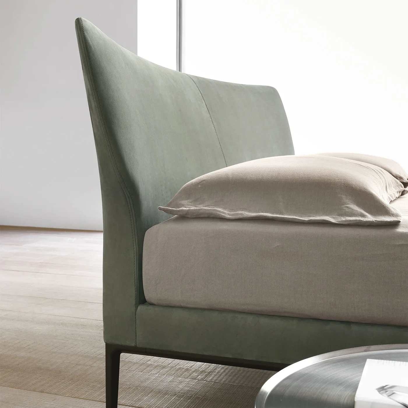 Maya Green Double Sleigh Bed