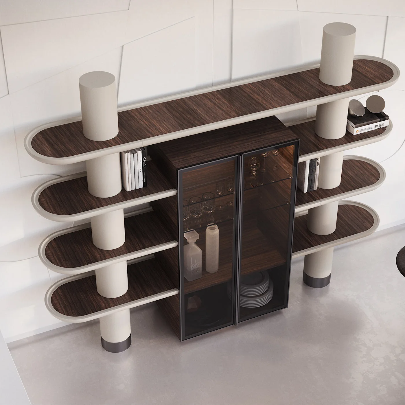 Mina Int2 White & Eucalyptus Modular Wall Unit