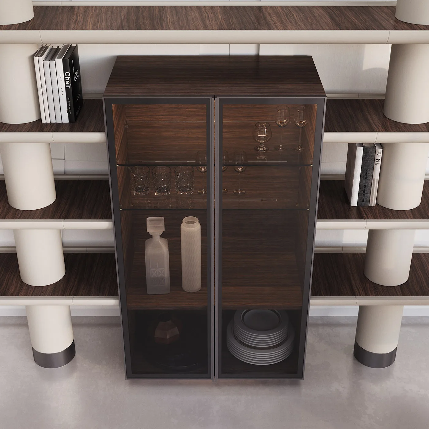 Mina Int2 White & Eucalyptus Modular Wall Unit
