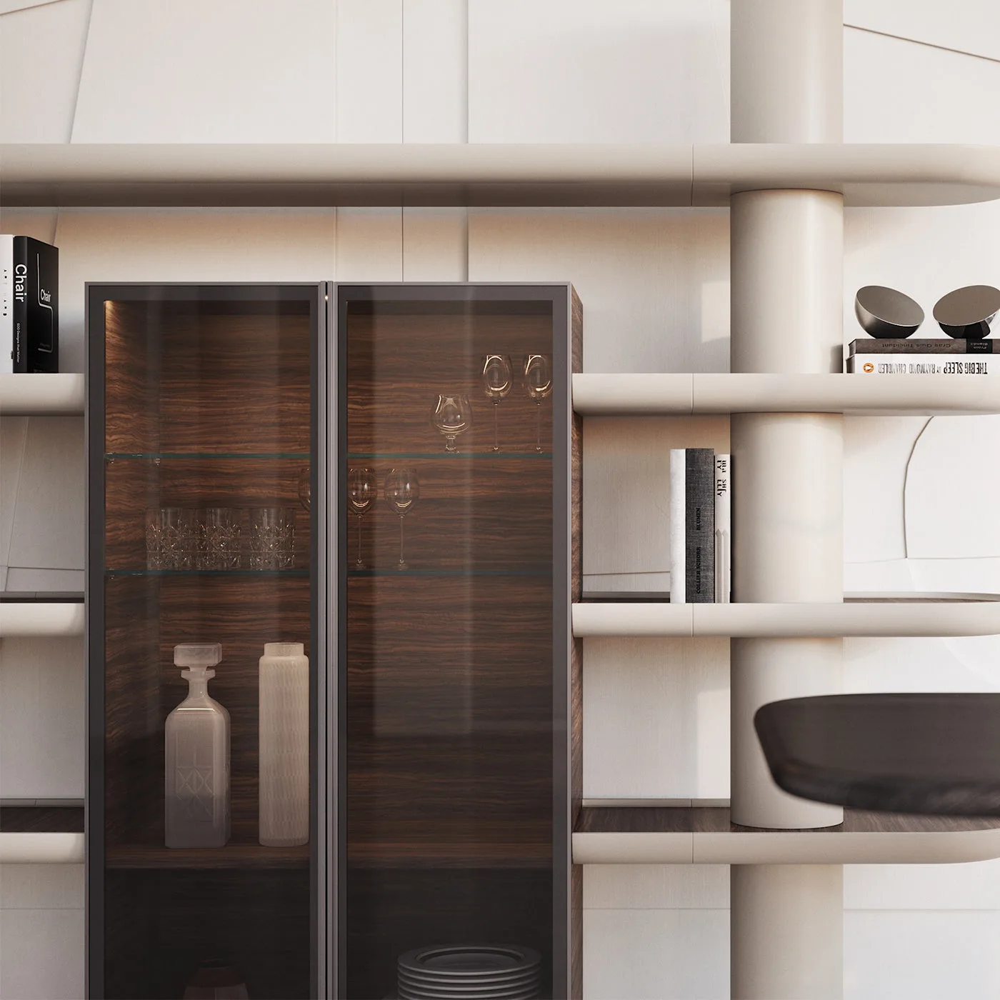 Mina Int2 White & Eucalyptus Modular Wall Unit