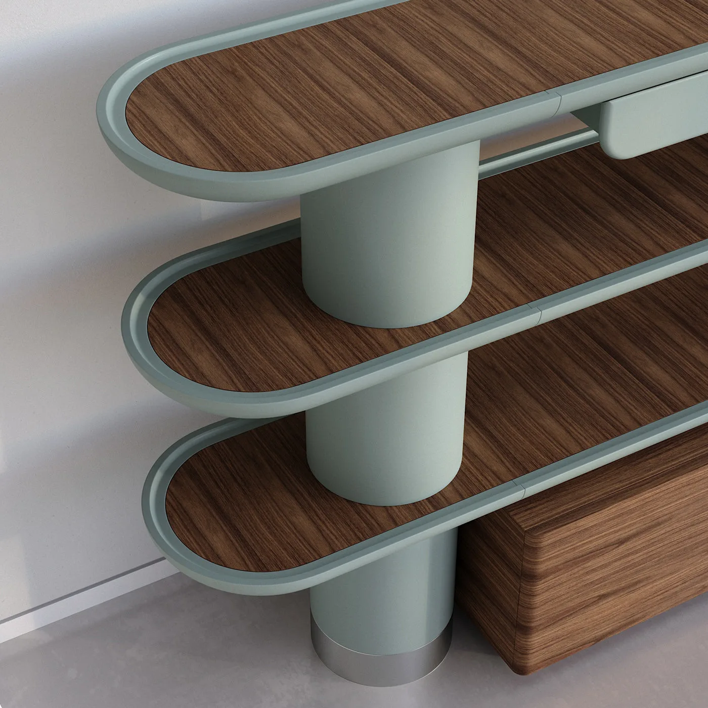 Mina Int4 3 Shelf Pastel Light Blue Bookcase