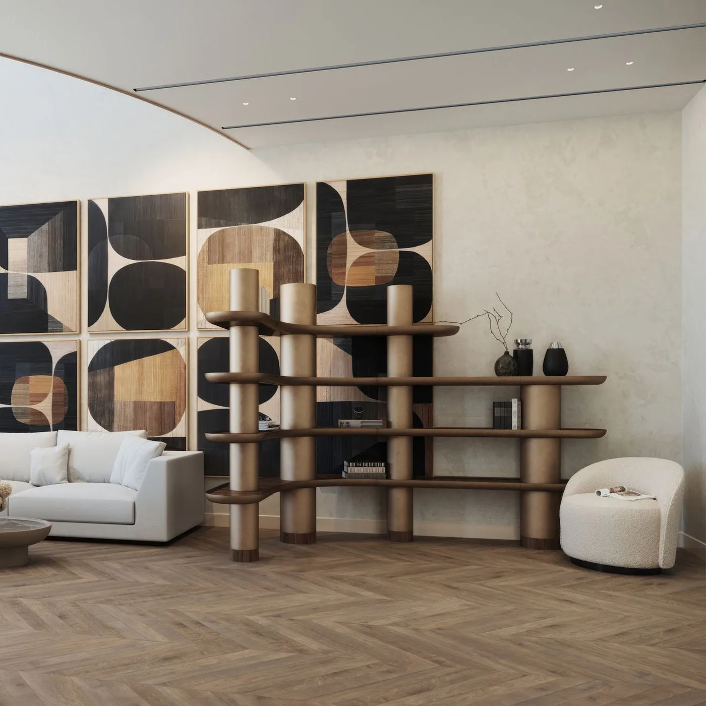 Mina Vintage Bronze Effect Bookcase