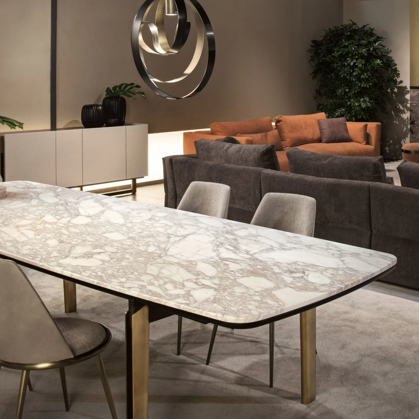 Mirage Rectangular Calacatta Marble Table