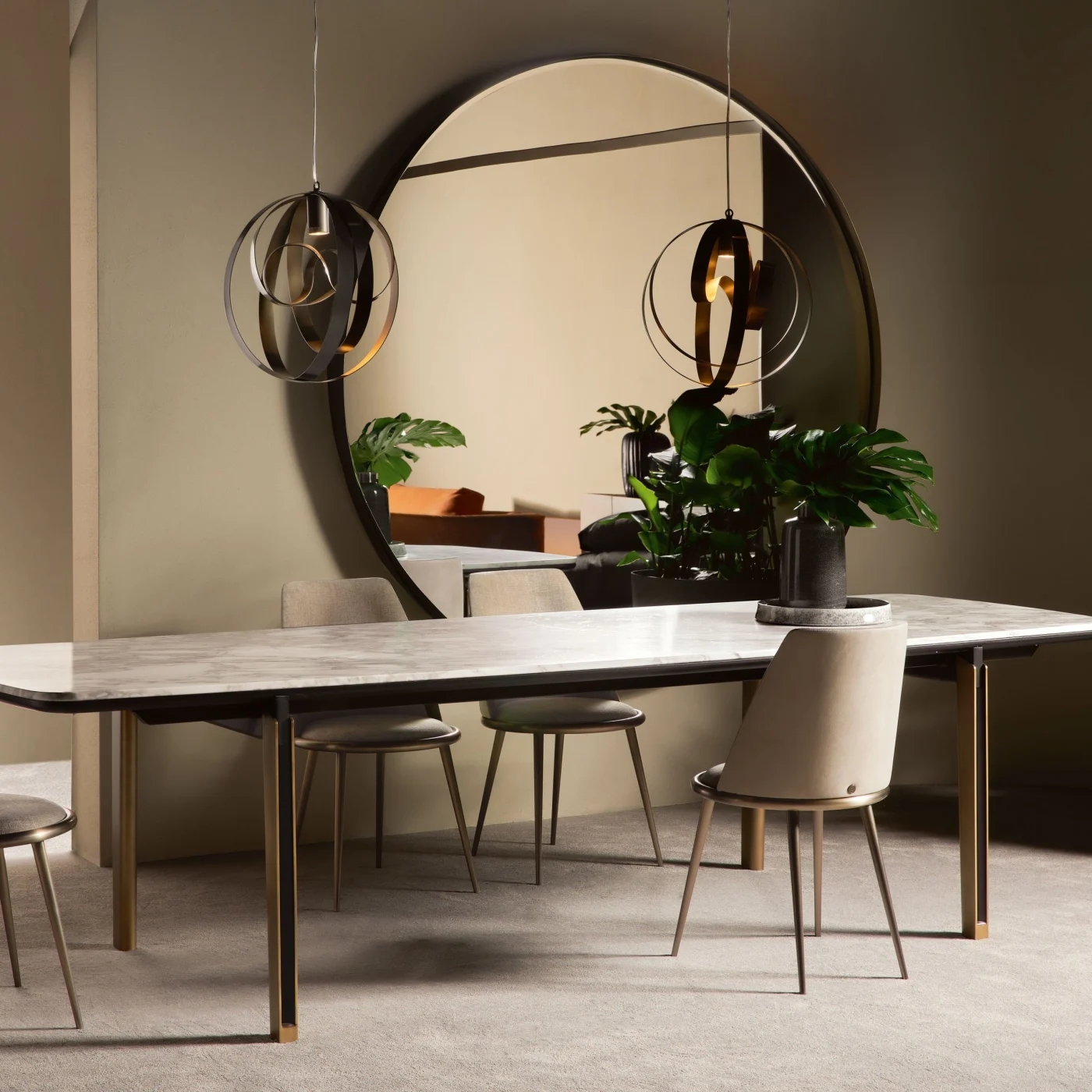 Mirage Rectangular Calacatta Marble Table