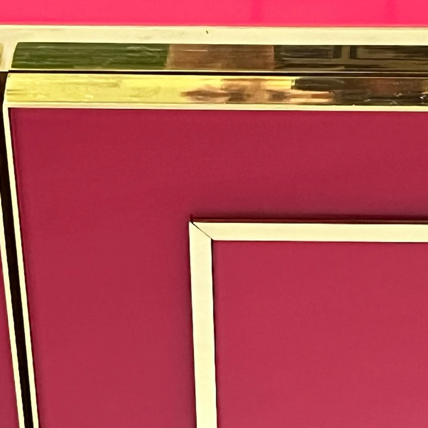 Pink Purple Glass Geometric Postmodern Brass Sideboard