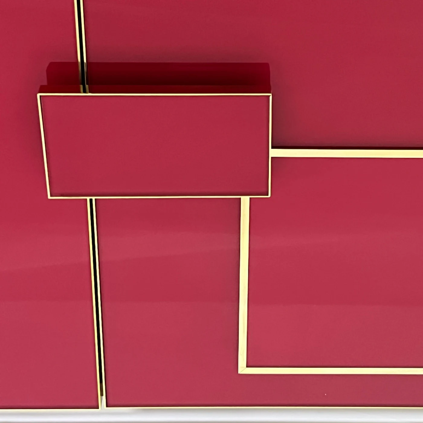 Pink Purple Glass Geometric Postmodern Brass Sideboard