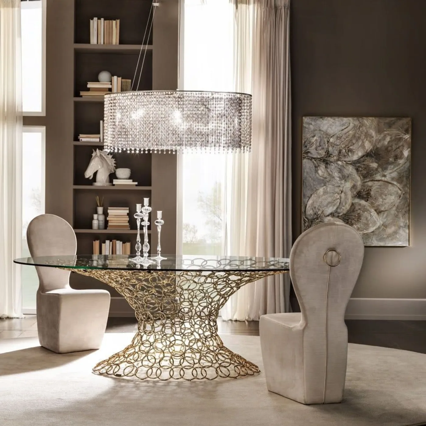 Mondrian Velvet Chair With Removable Cover