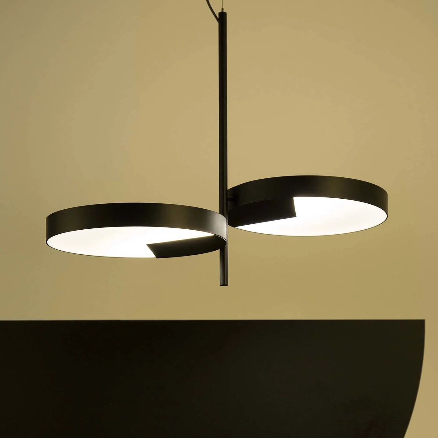Moonlight 2 Light Black Pendant Light by Matteo Zorzenoni
