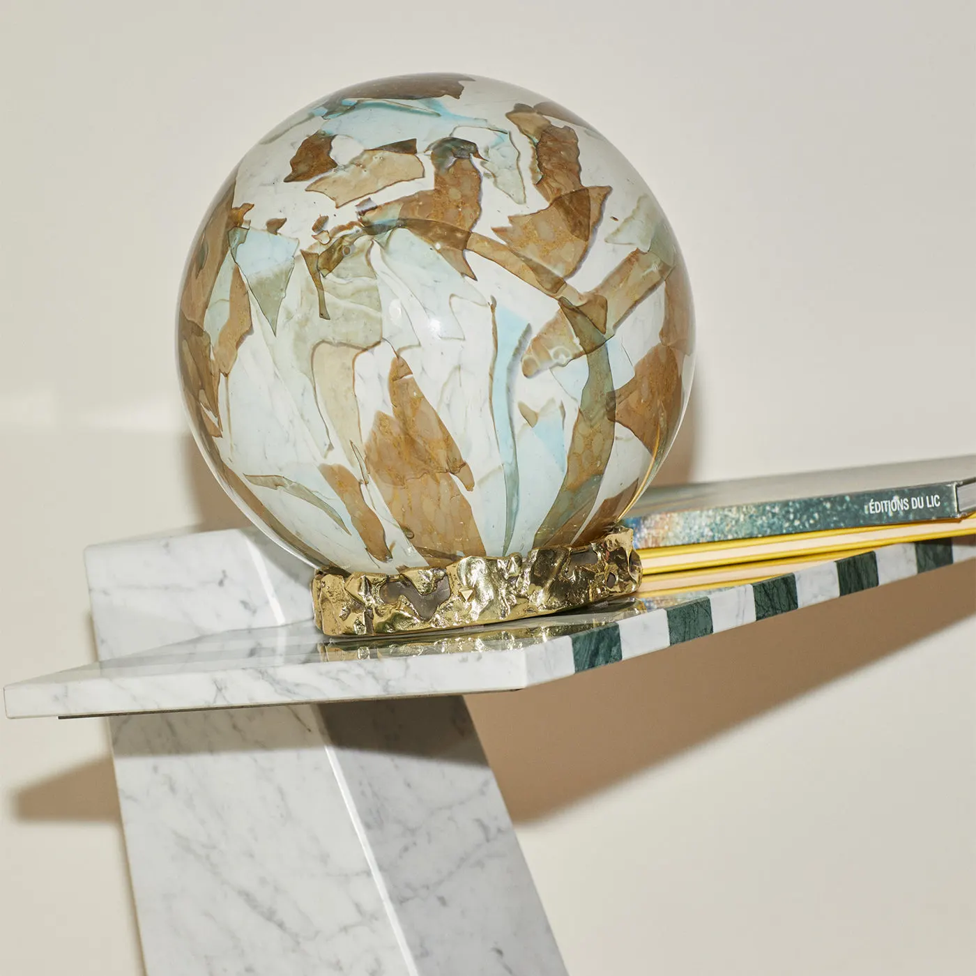 Murano Glass Aquamarine Crown Lamp