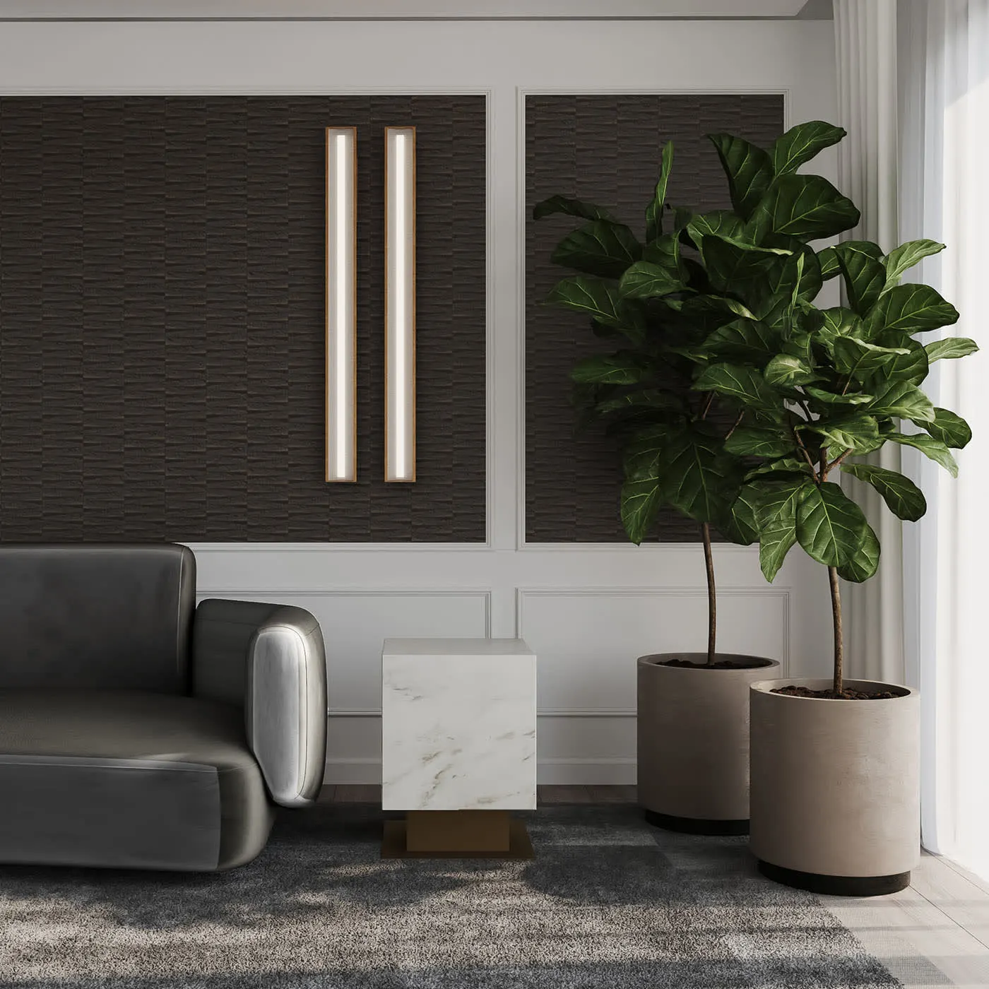 Nahul Calacatta White Marble With Metal Base Table