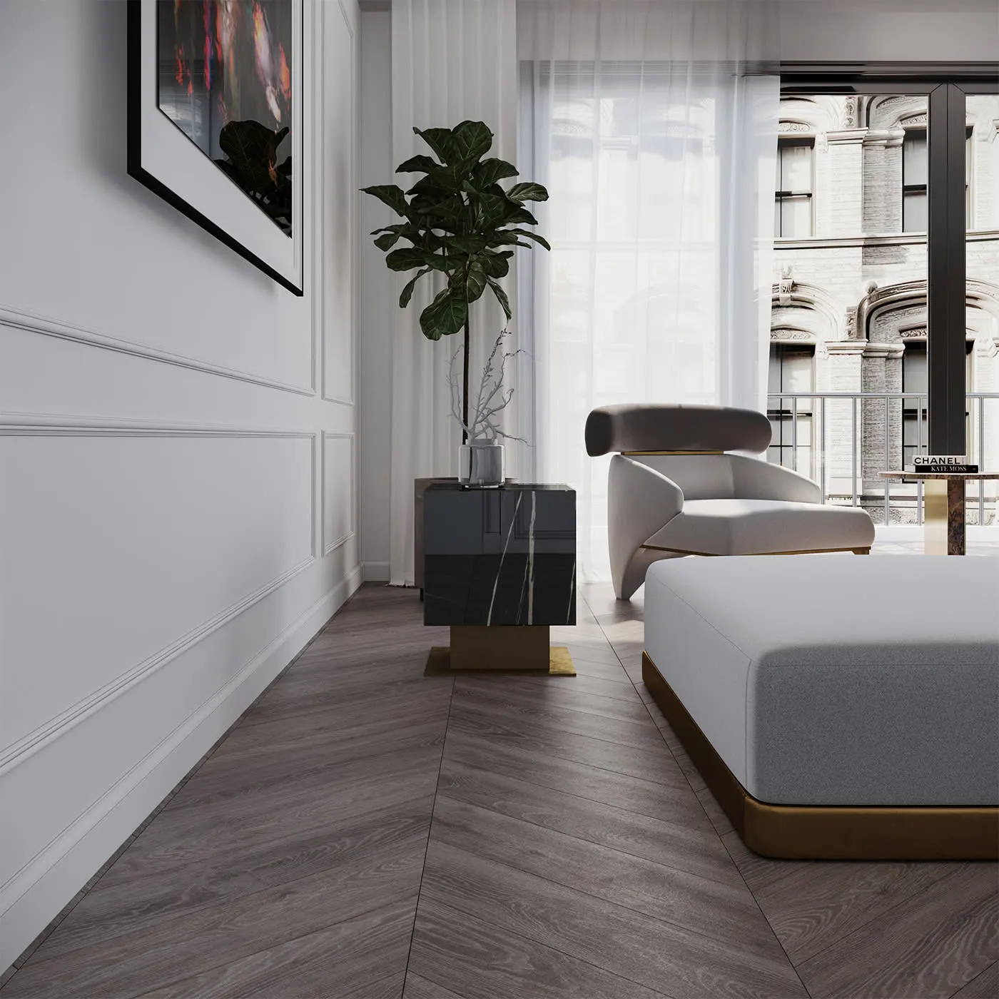 Nahul S Sahara Noir Marble Side Table