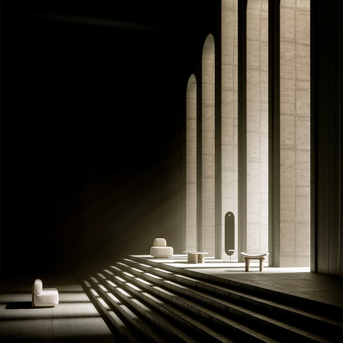 Nara Coco Desert Storm And White Oak Stool