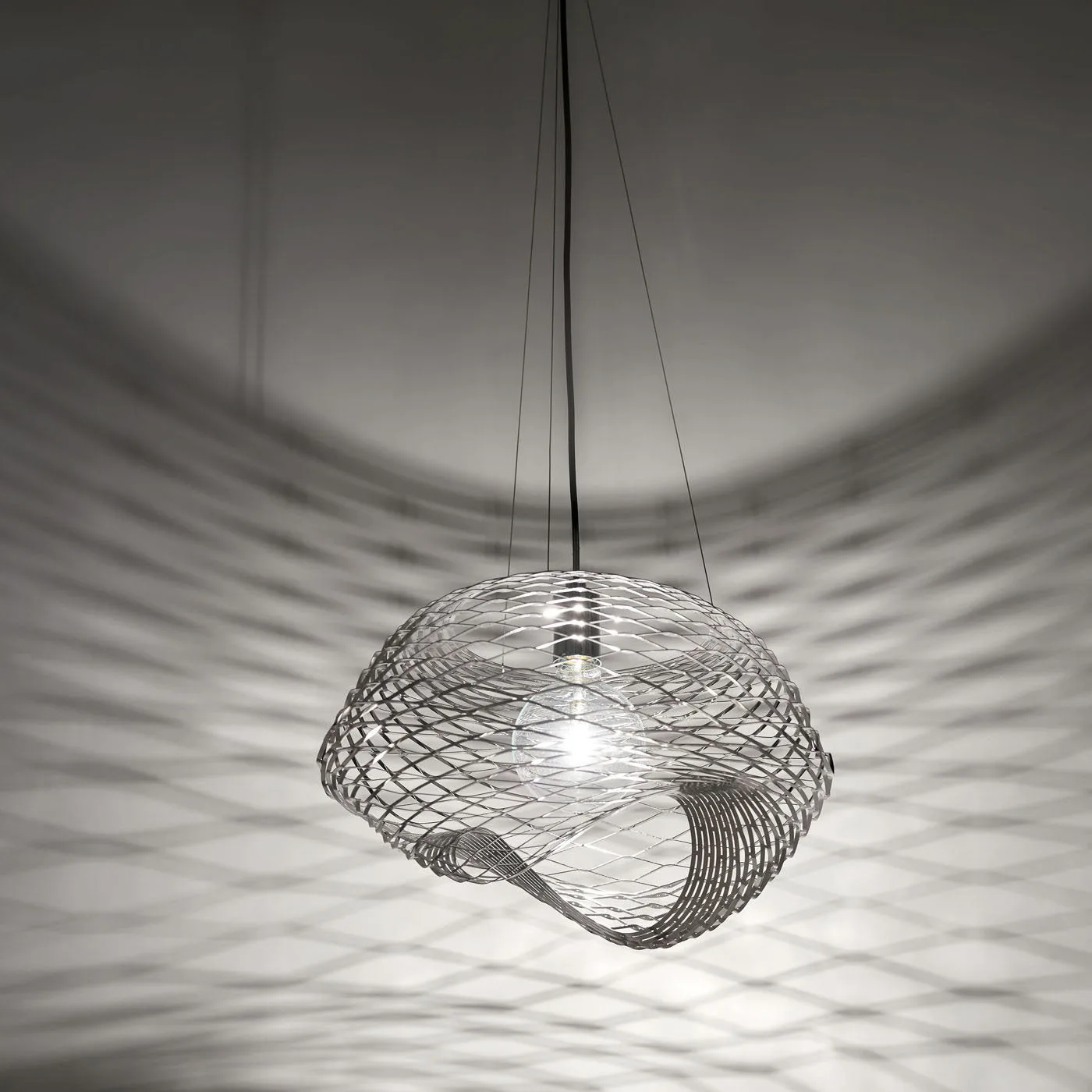Net Chrome Pendant Lamp by Paolo Ulian