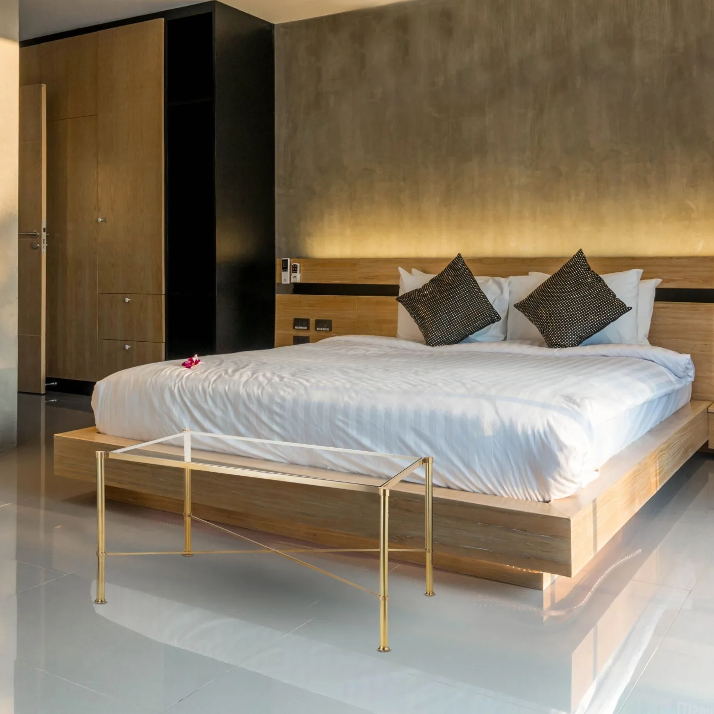 Novecento Cross Midcentury Brass Coffee Table