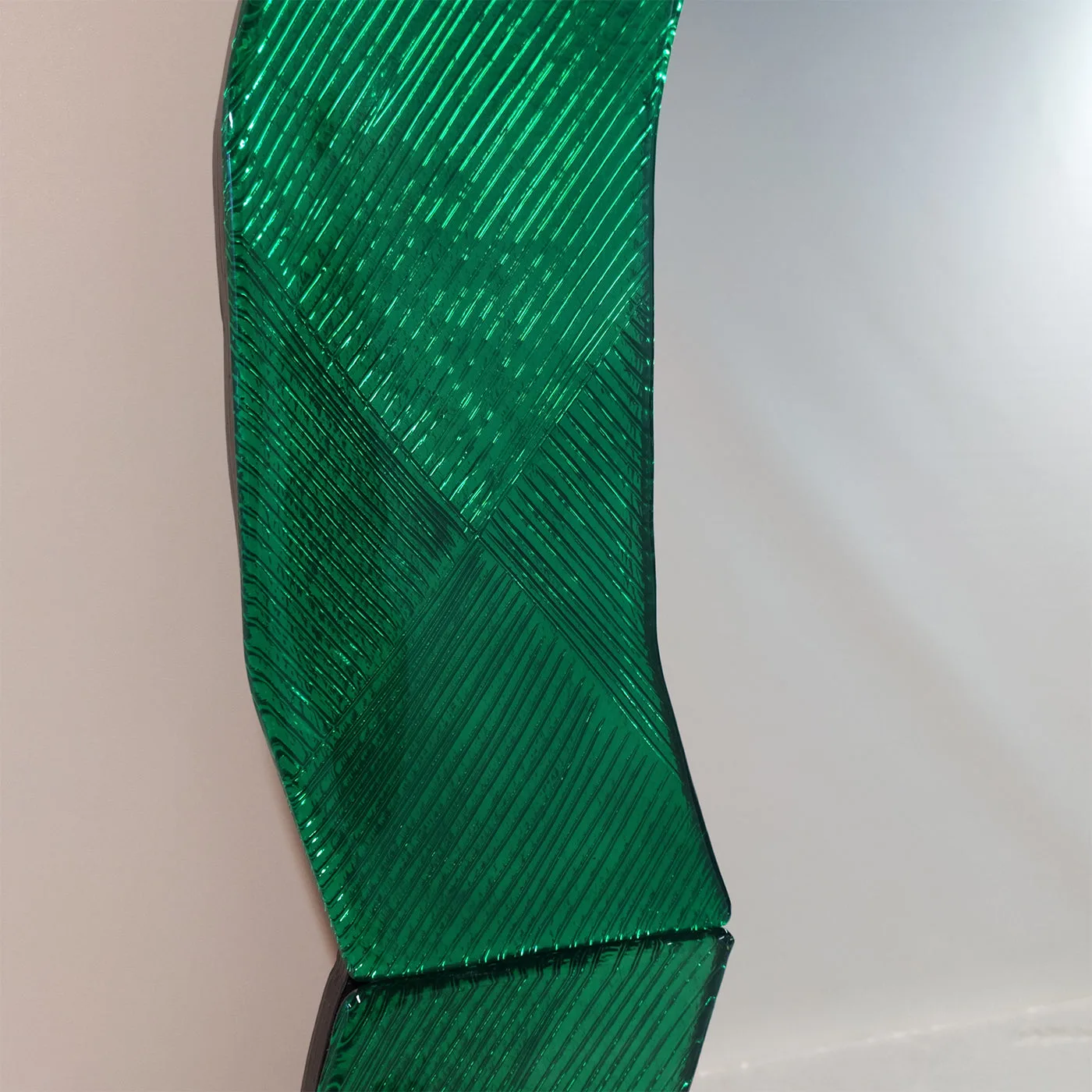 Onda Smeraldo Murano Glass Wall Mirror