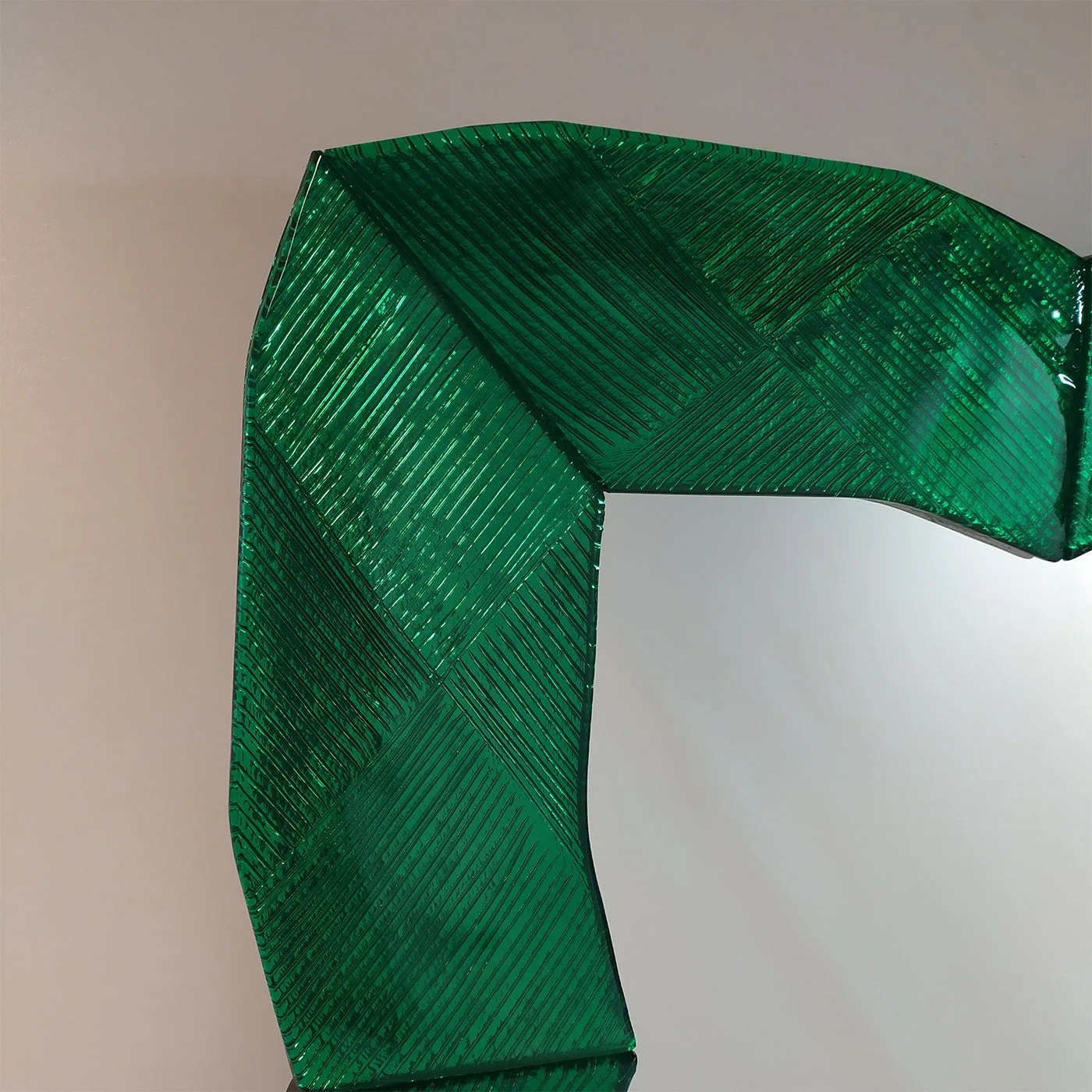 Onda Smeraldo Murano Glass Wall Mirror