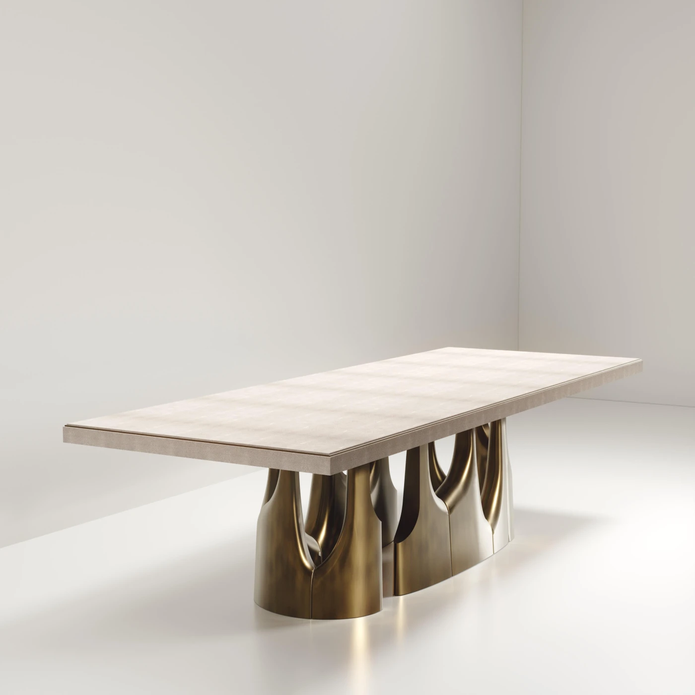 Onyx Dining Table With Bronze Patina Brass Accents