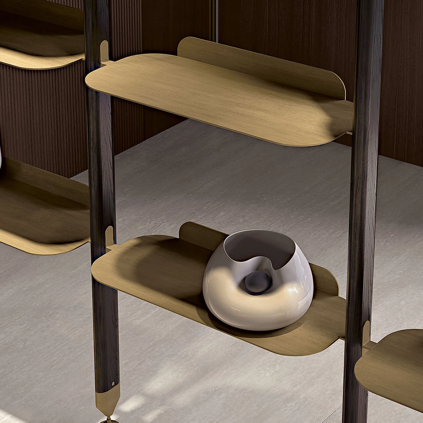 Opale 10 Shelf Black & Brass Bookcase