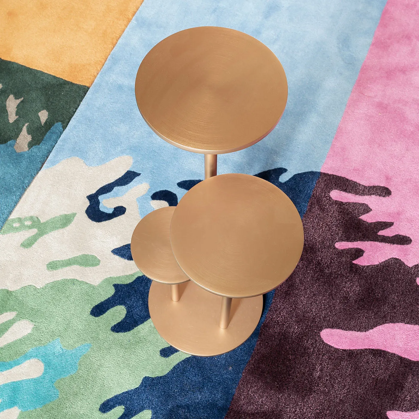 Orion Satin Brass Metal Side Table