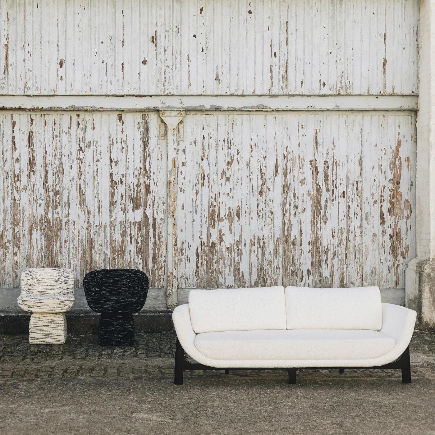 Oscar Wood Curved Sofa