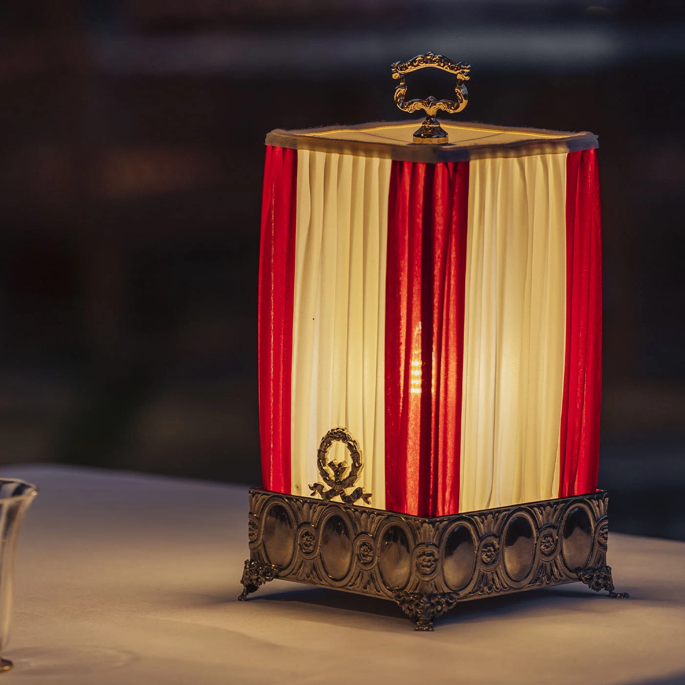 Palmira With Square Fabric Lampshade Table Light