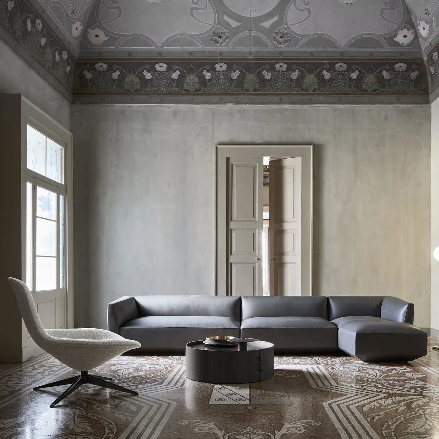 Panis Modular L-shaped Gray Sofa