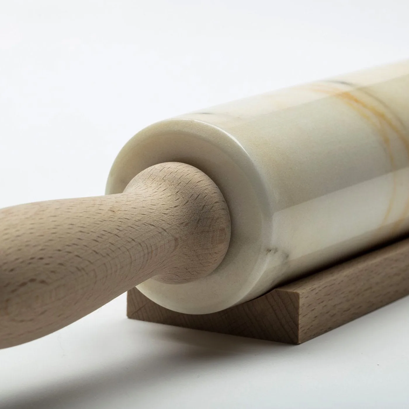 Paonazzo Marble Rolling Pin And Wooden Handle
