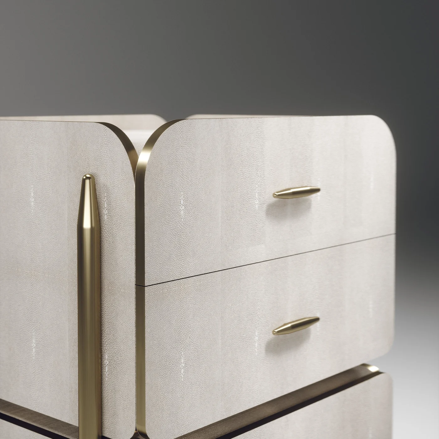 Parchment Night Stand with Brass Accents