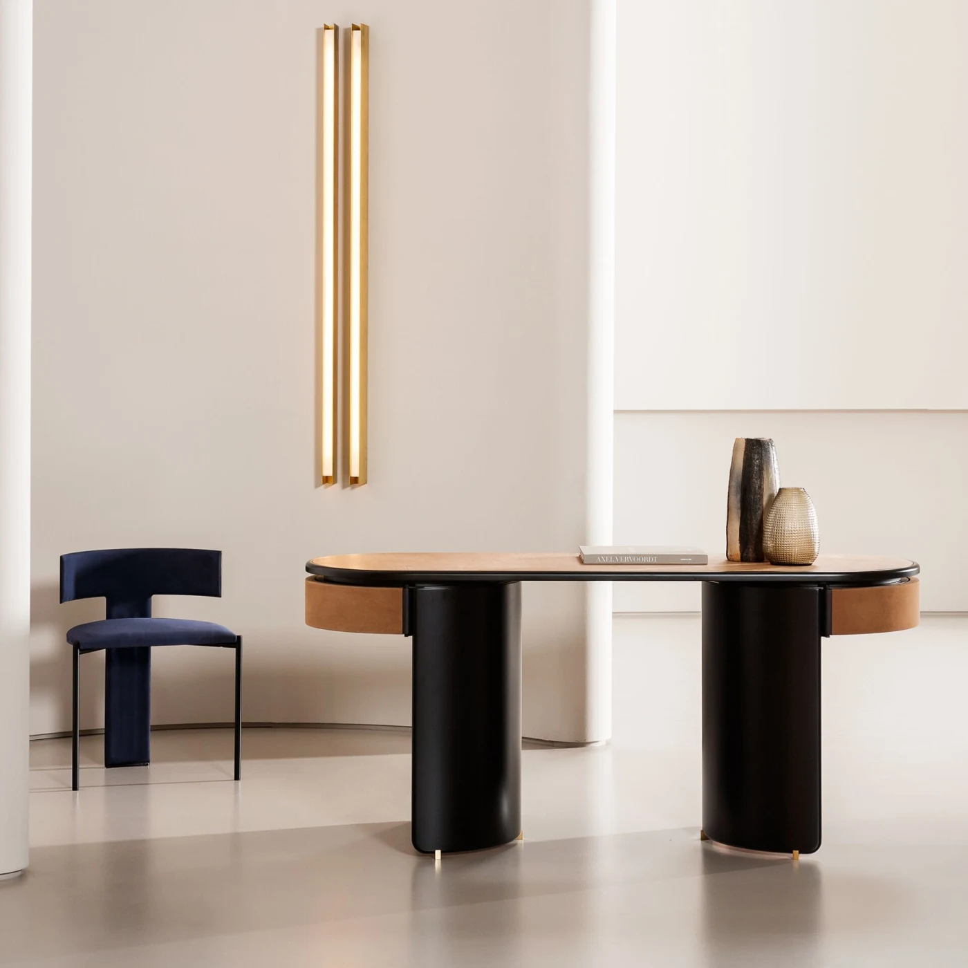 Parsec Matte Black Secretary Desk By Pietro Russo