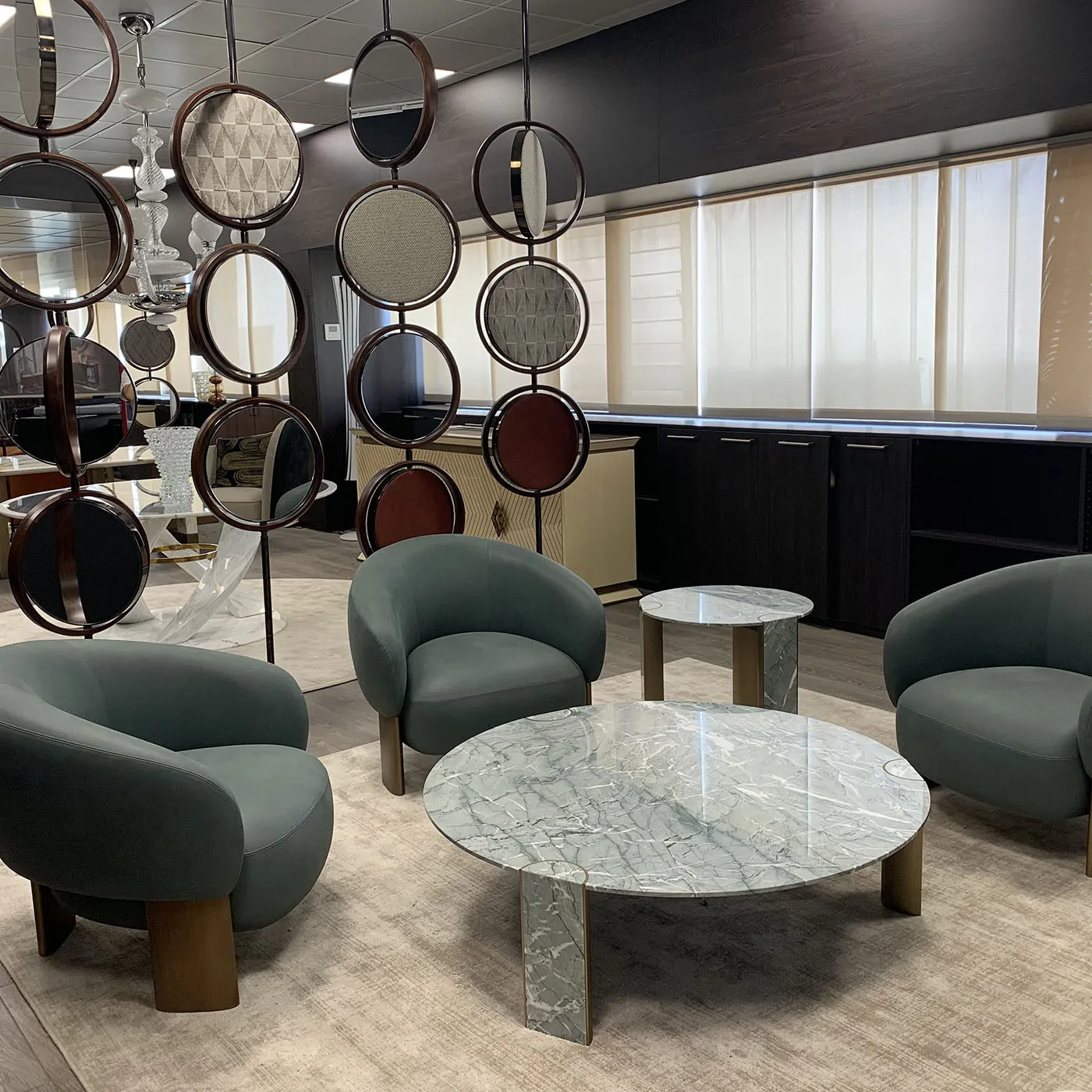 Paul Antigua Green Marble Cicular Coffee Table