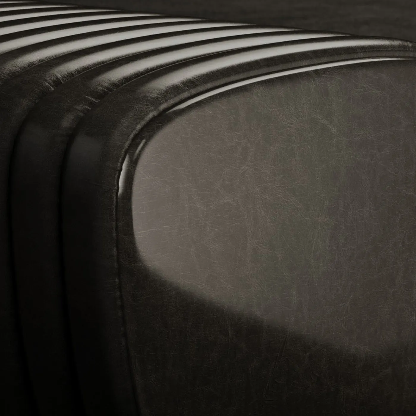 Petit Arret Black Leather Bench