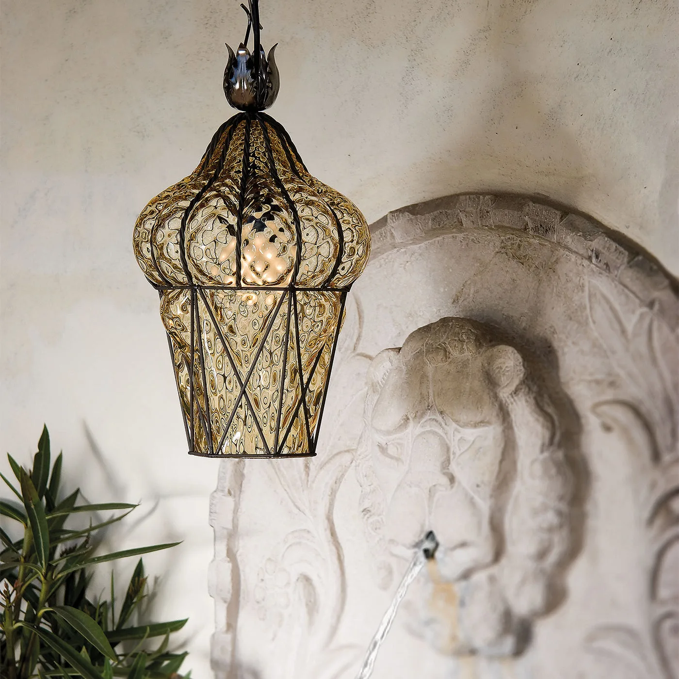 Piazza Yellow Glass Pendant Lamp