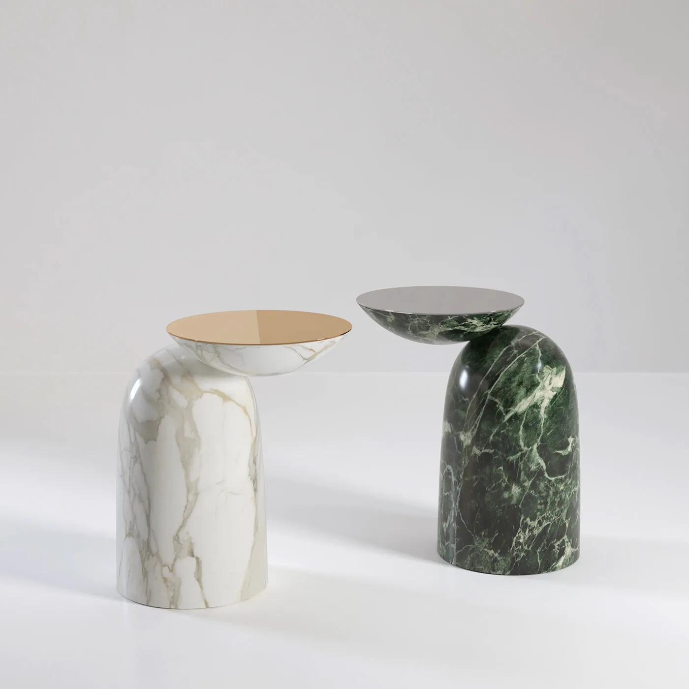 Pingu X Calacatta Marble And Polished Brass Side Table