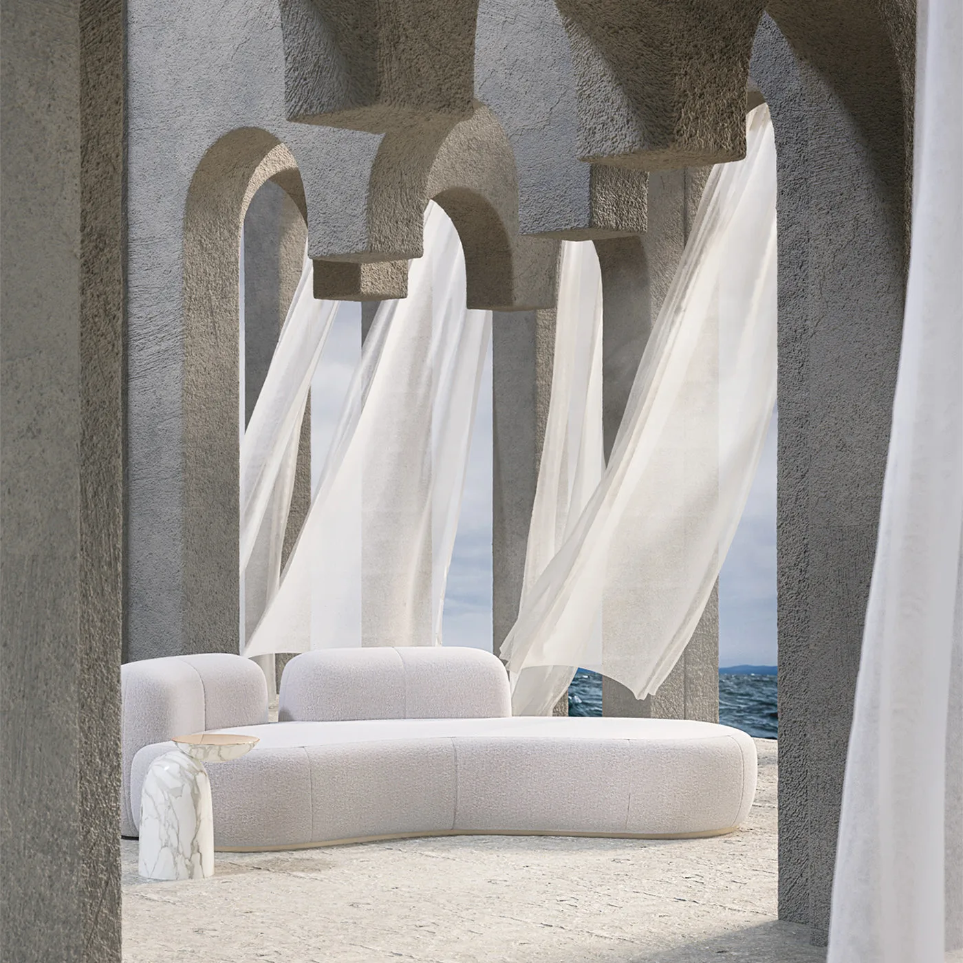 Pingu X Calacatta Marble And Polished Brass Side Table