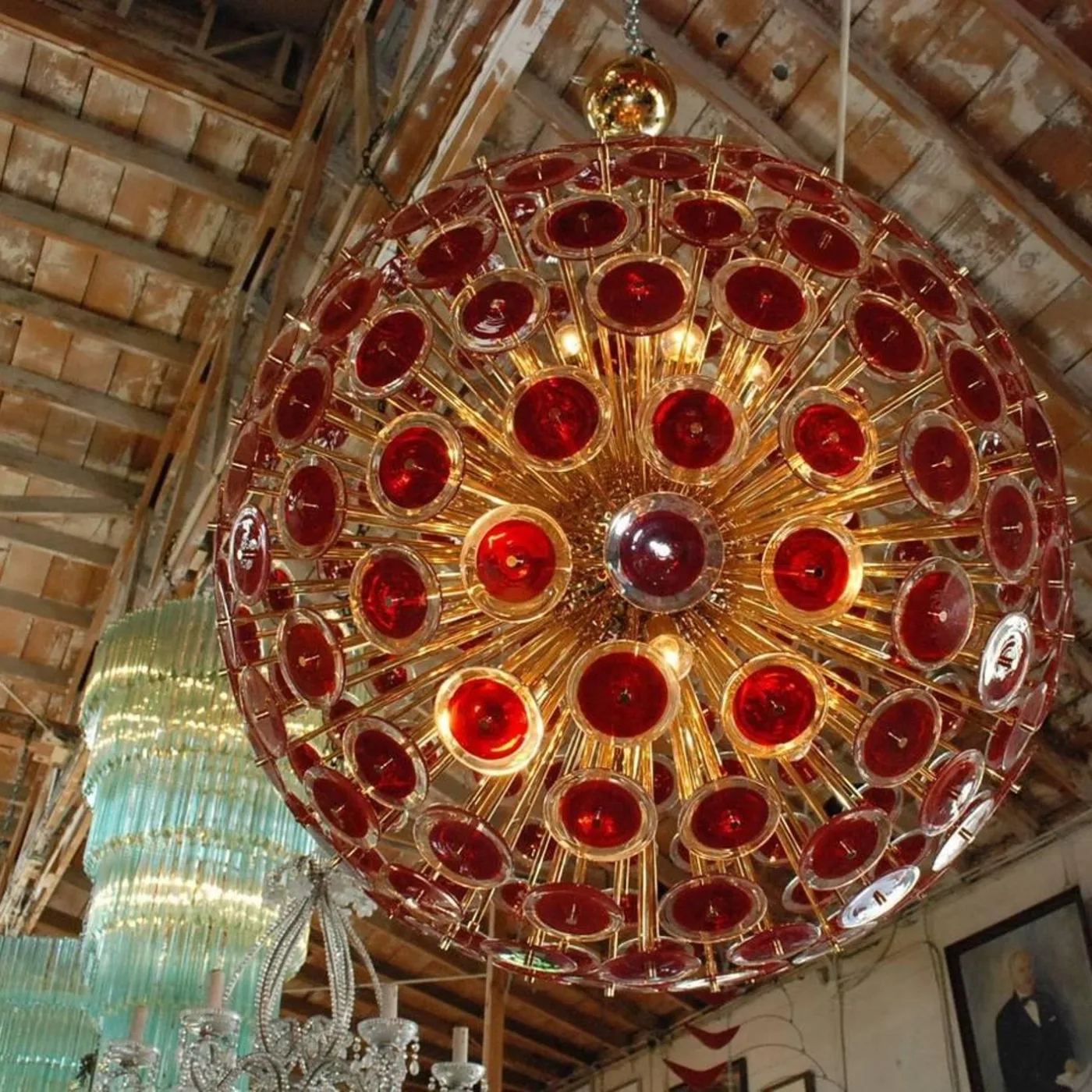 Pink Disco Sputnik Chandelier