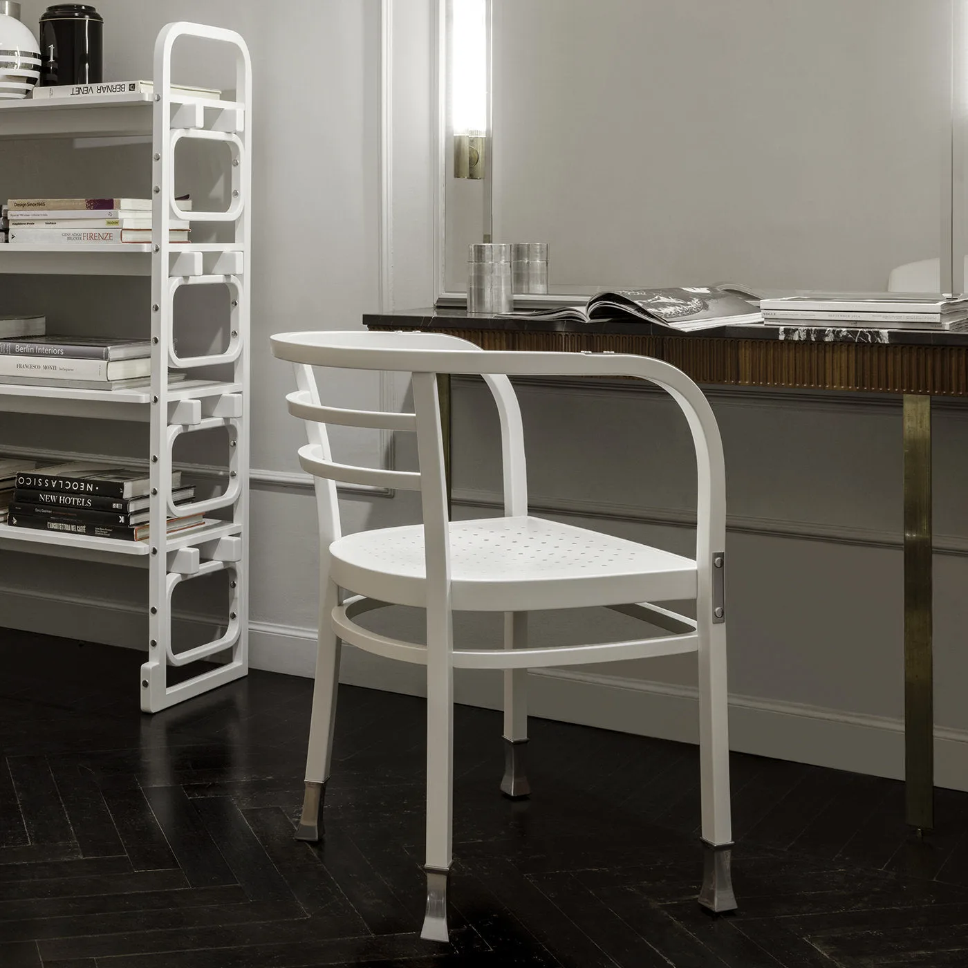 Postsparkasse White Armchair