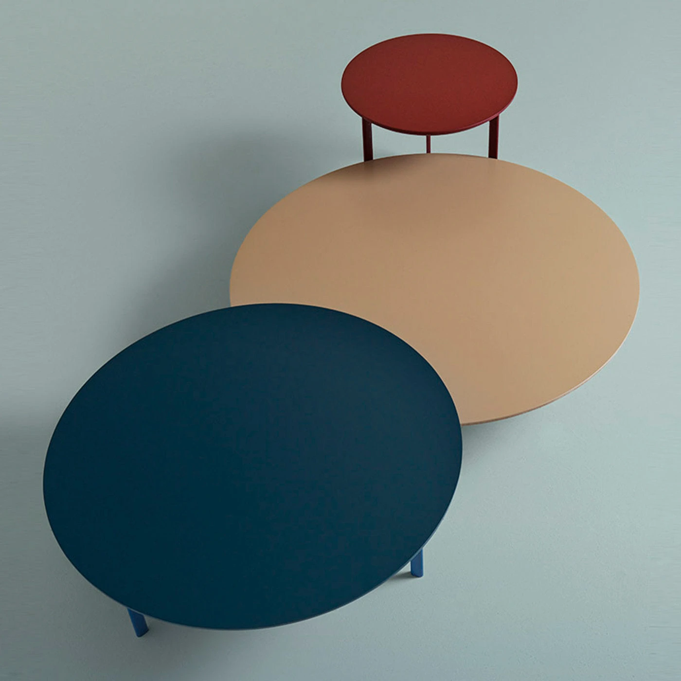 Pretty Round Purple Red Side Table by Angeletti Ruzza