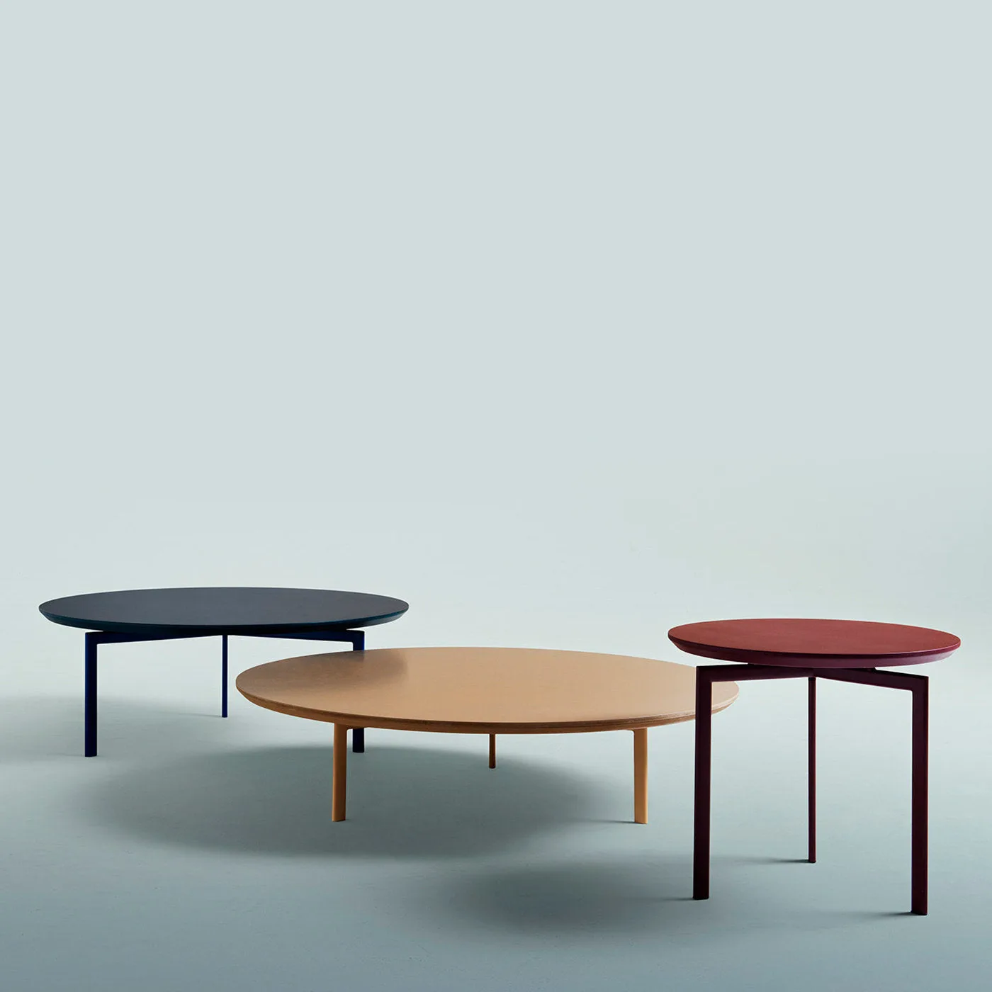 Pretty Round Purple Red Side Table by Angeletti Ruzza