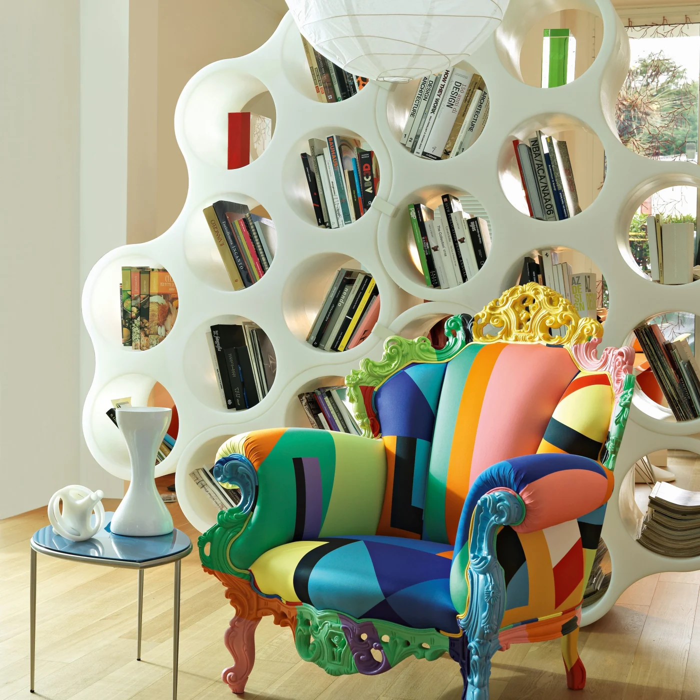 Proust Geometrica Multi-Colour Fabric Armchair By Alessandro Mendini