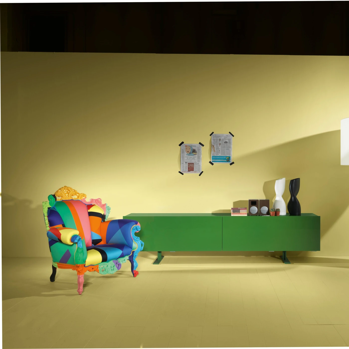 Proust Geometrica Multi-Colour Fabric Armchair By Alessandro Mendini