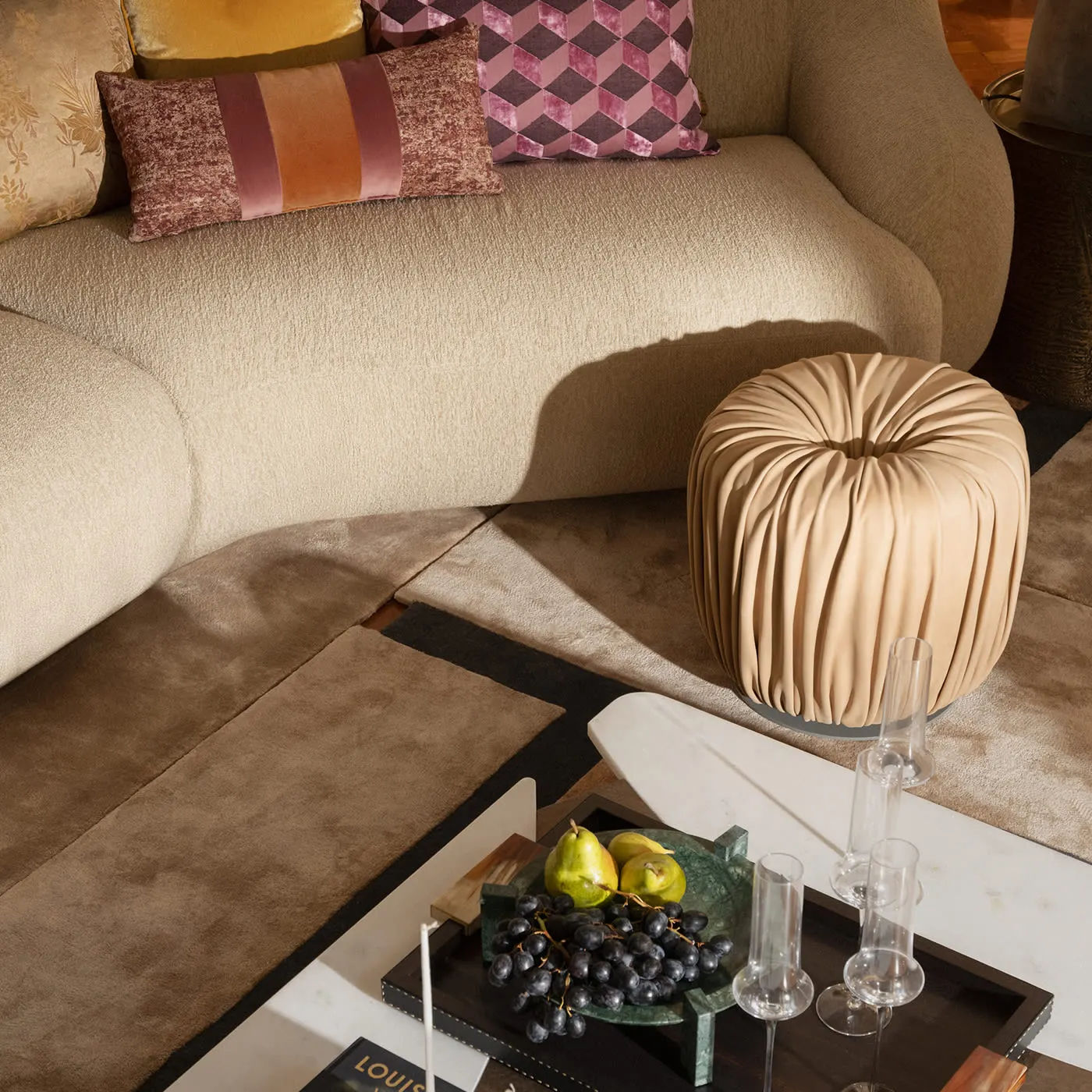 Rasine White Marble Coffee Table