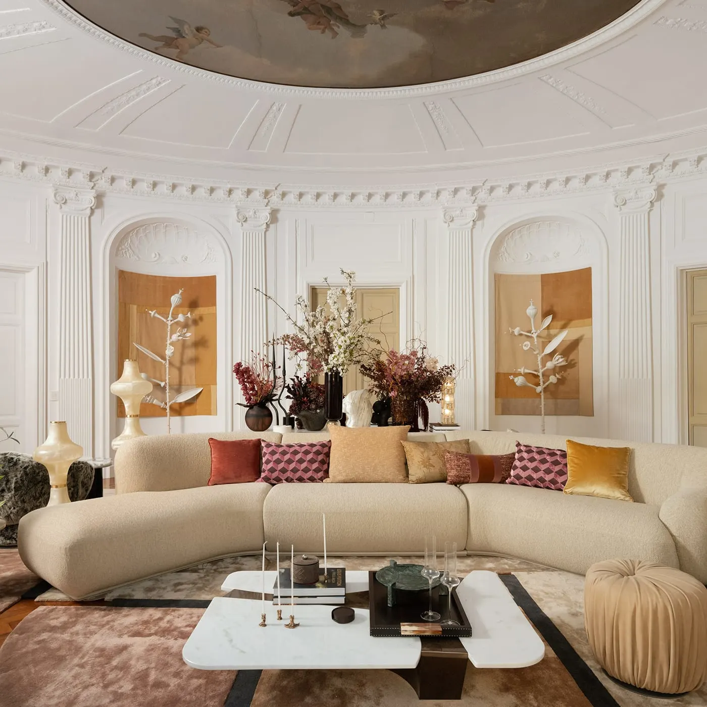 Rasine White Marble Coffee Table