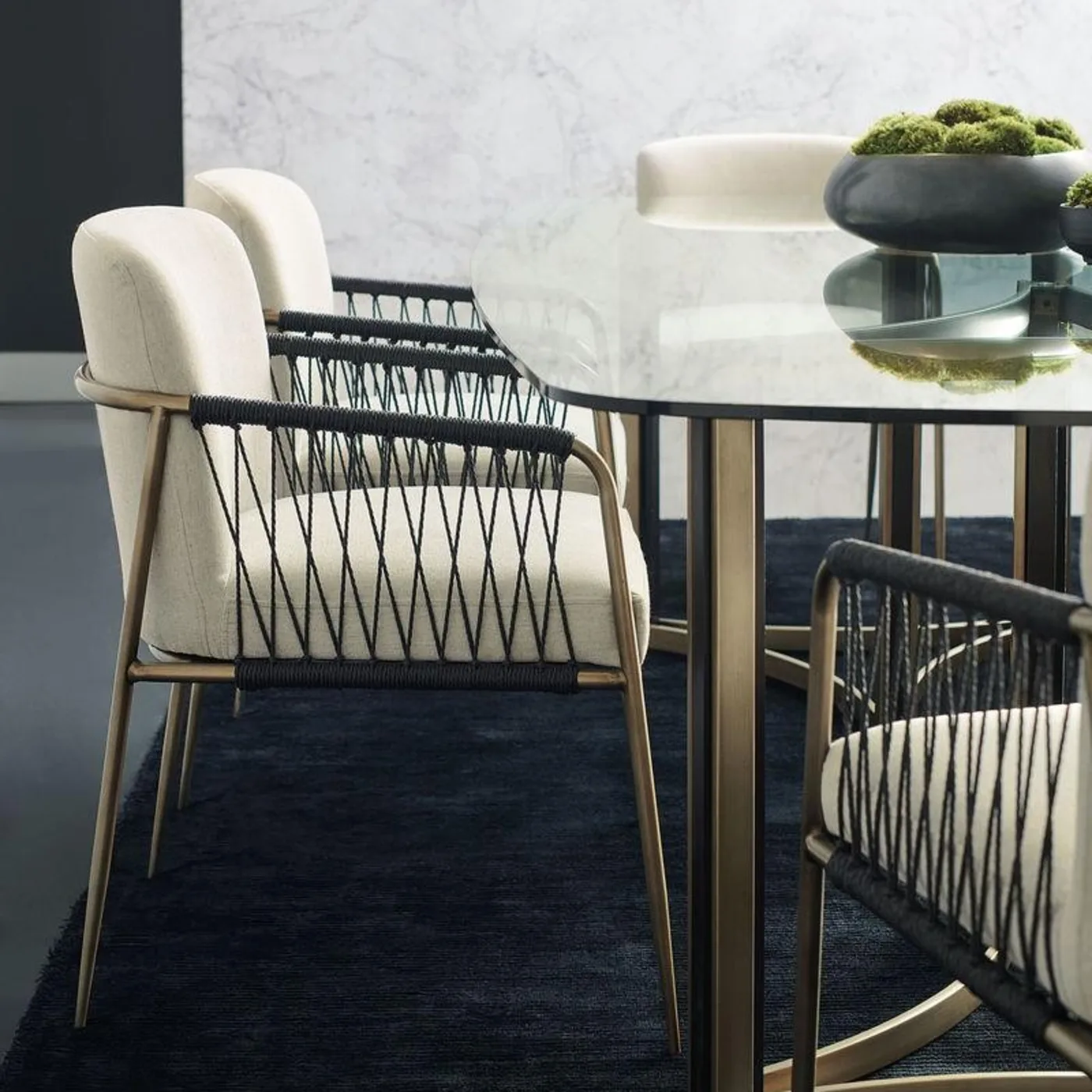 ReMix DBL Ped Glass Top Table