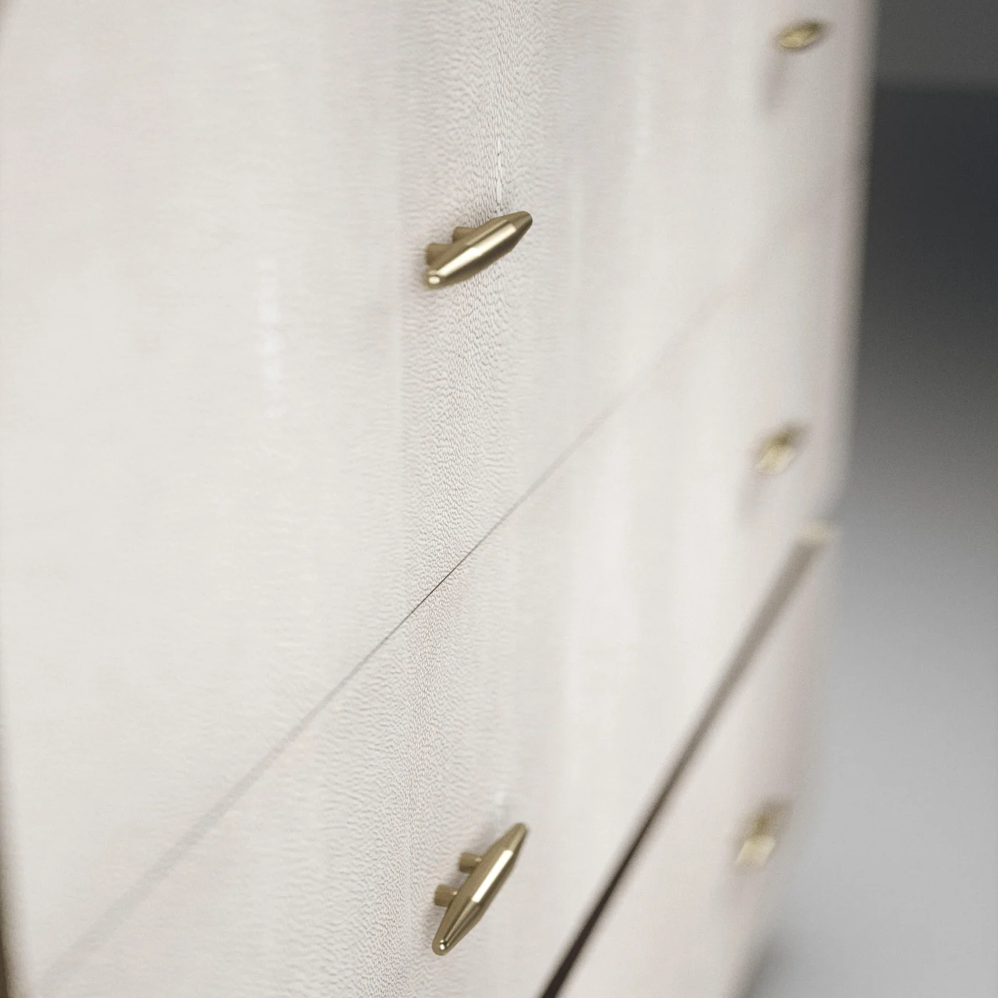Rectangle Shagreen Chest of Drawers with Brass Accents