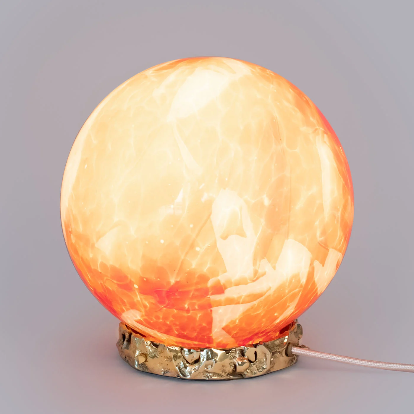 Red Murano Glass Crown Table Lamp